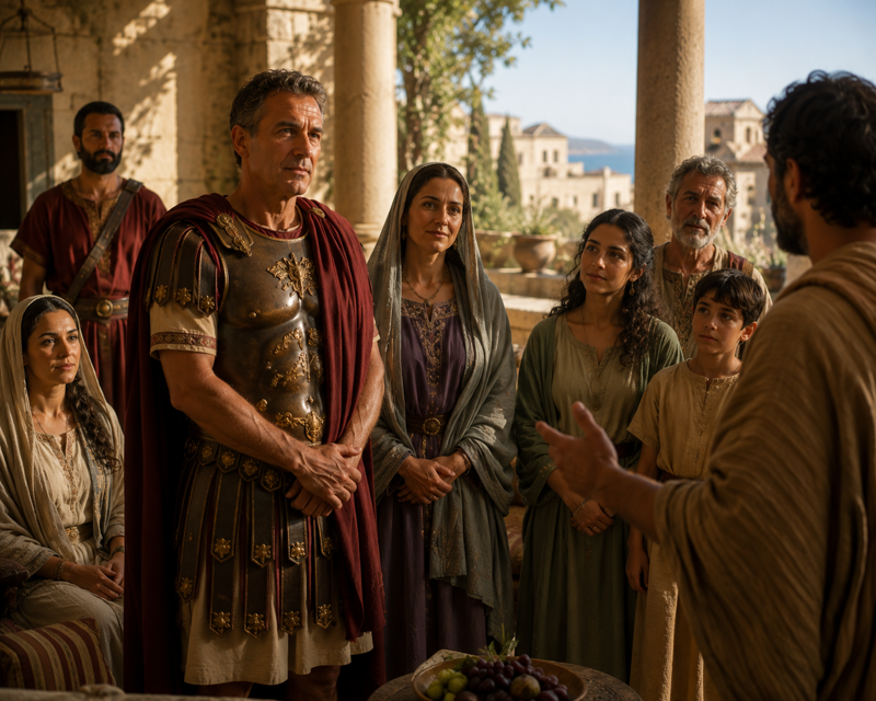 Cornelius' household — the Holy Ghost falls on the Gentiles