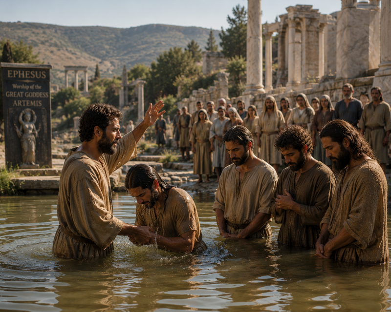 Ephesian disciples — rebaptized in the name of the Lord Jesus